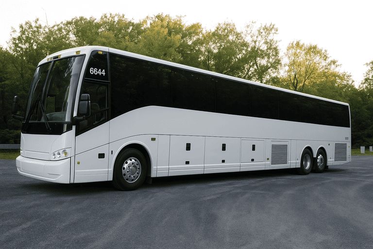 exterior of Auburn Coach Bus Service coach bus