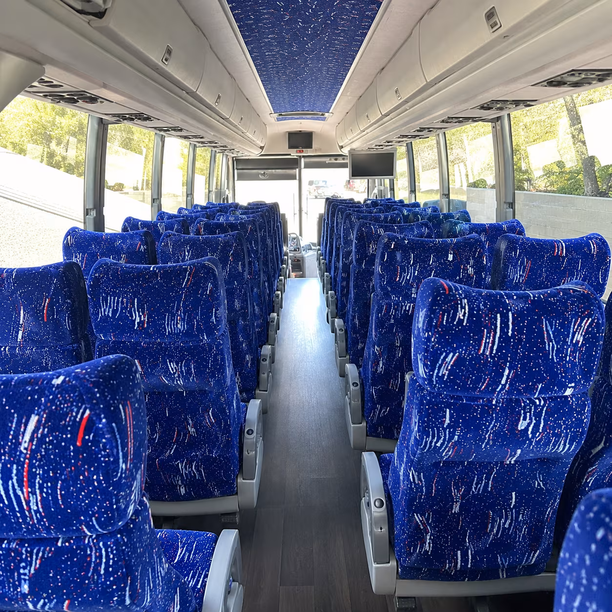 auburn 56 passenger charter bus interior