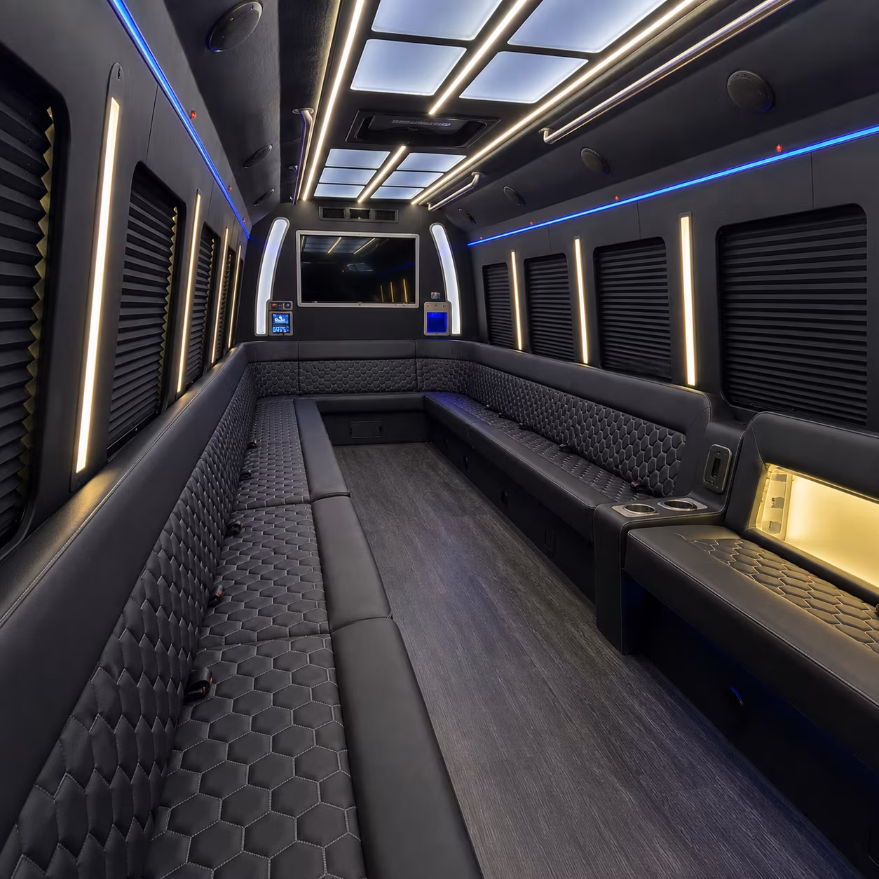auburn party bus rental interior